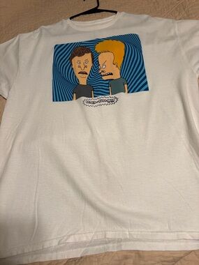White Beavis & Butt-Head Graphic Short Sleeve Tee